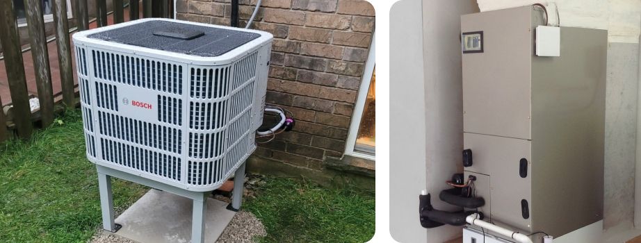 Heat pump outside
