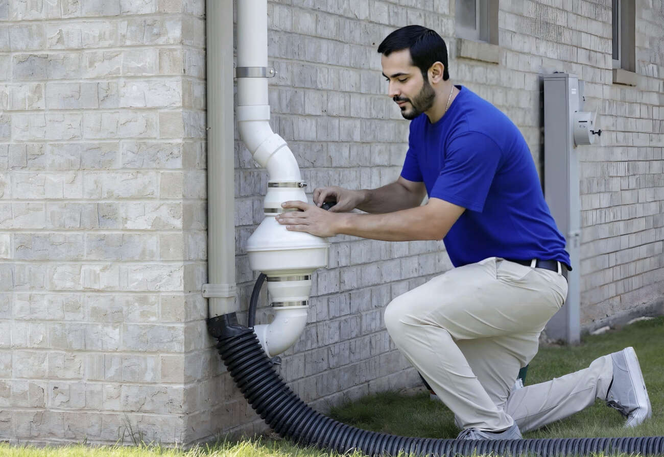 radon pipe installation