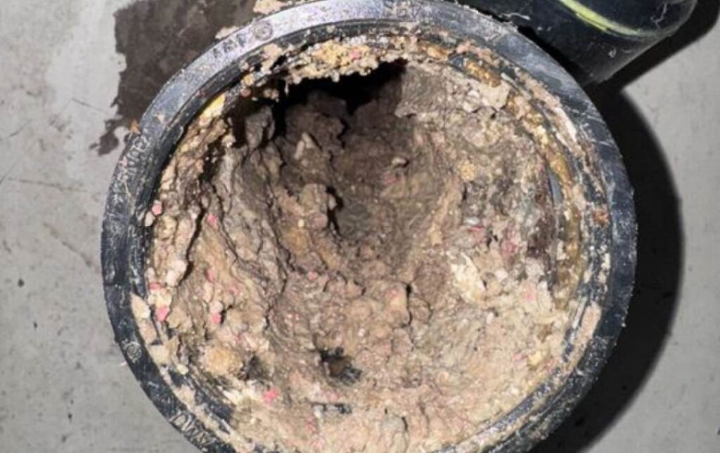 Severe pipe blockage cleared during a Drain Cleaning local by Superior Plumbing & Heating team.