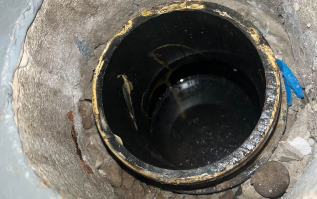 Clear view inside a drain pipe during Drain Cleaning local by Superior Plumbing & Heating.