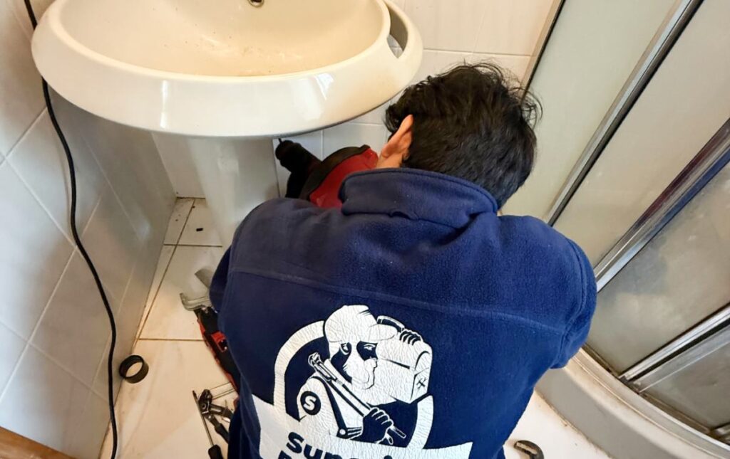 Pedestal sink maintenance and Drain Cleaning local performed by Superior Plumbing & Heating.