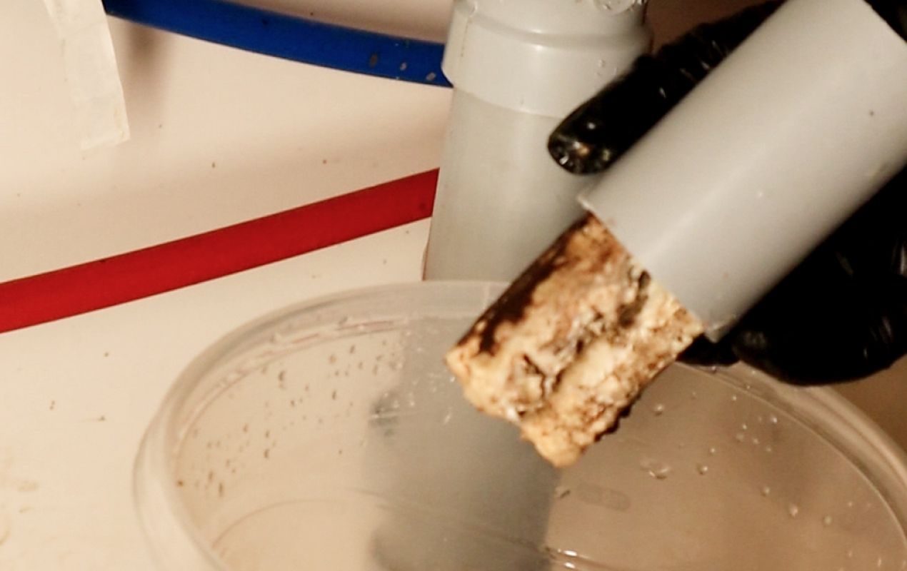 Pipe obstruction found during a Drain Cleaning local inspection by Superior Plumbing & Heating.