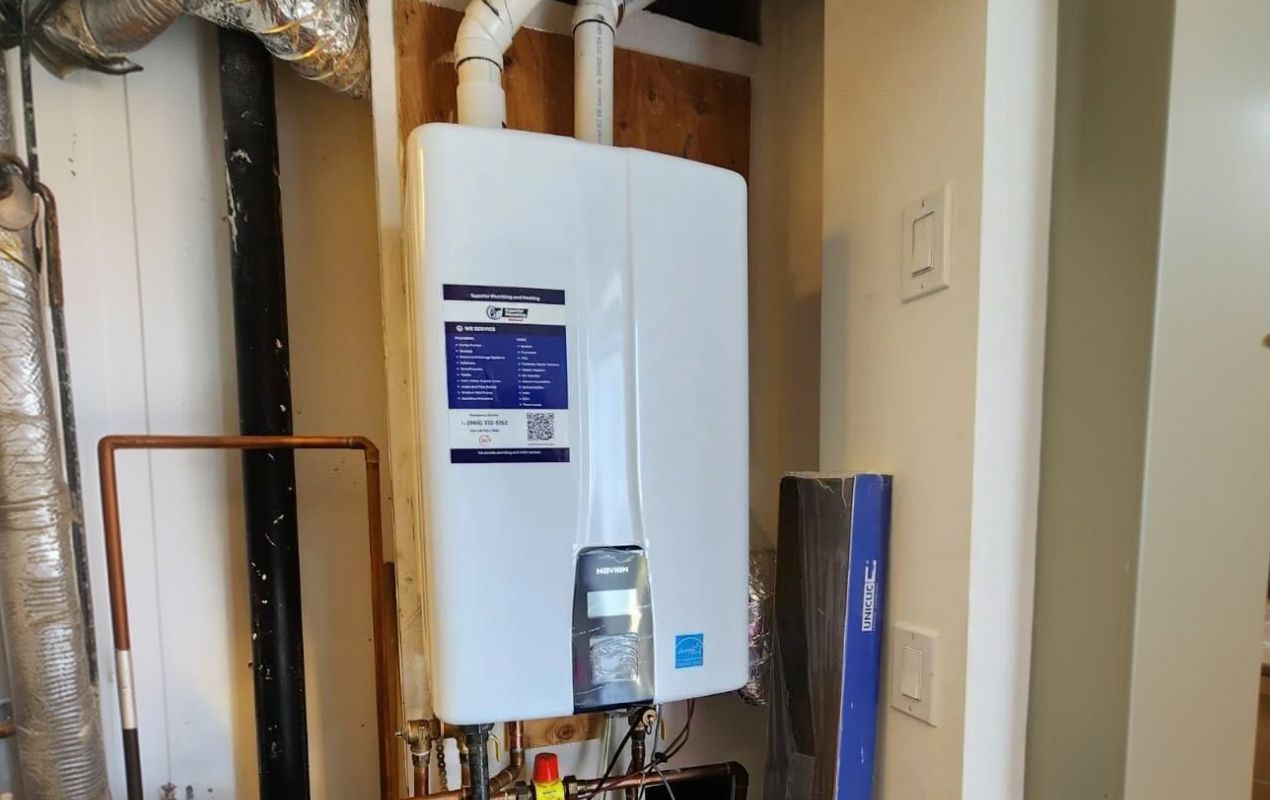 Superior Plumbing & Heating professional Water Heater Installation of a Navien tankless high efficiency system