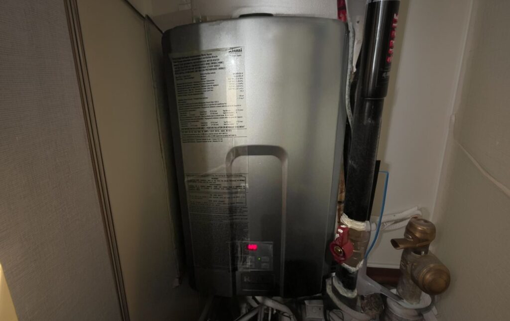 Superior Plumbing & Heating expert Water Heater Installation of a Rinnai tankless gas unit in a residential closet