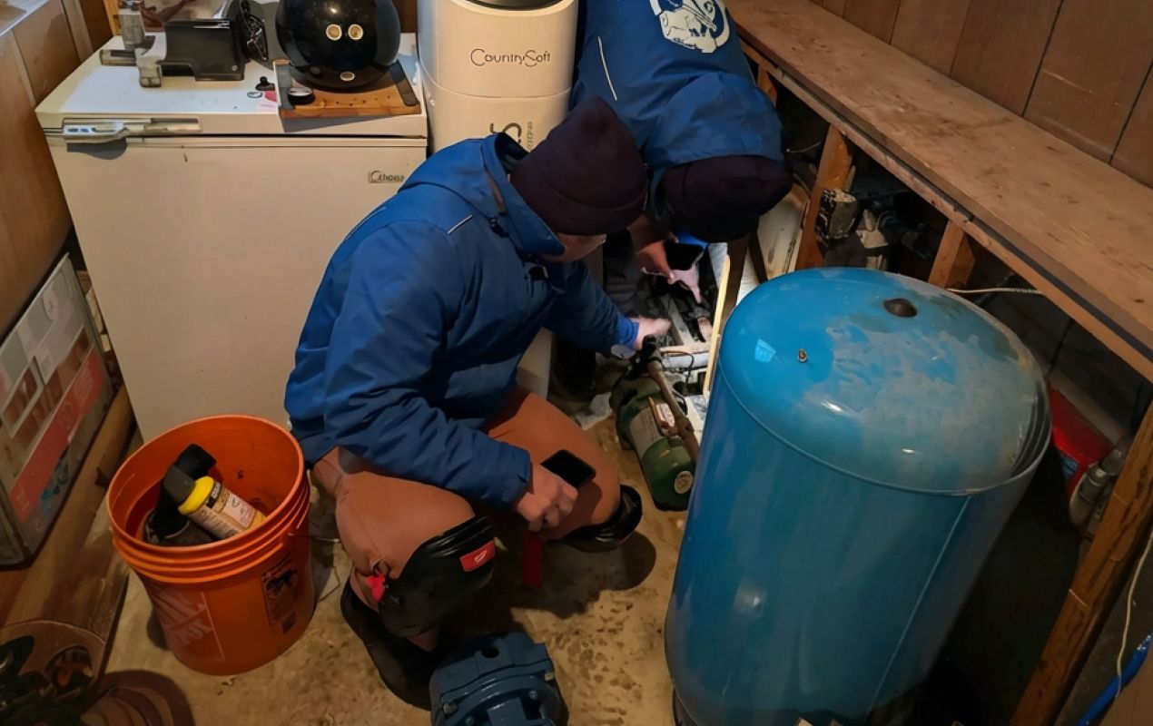 Superior Plumbing & Heating professional technician performing an expert Water Softener Repair in a utility room