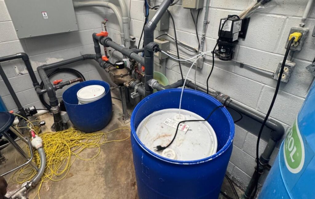 Superior Plumbing & Heating expert Water Softener Repair of a dual blue brine tank system for home water treatment