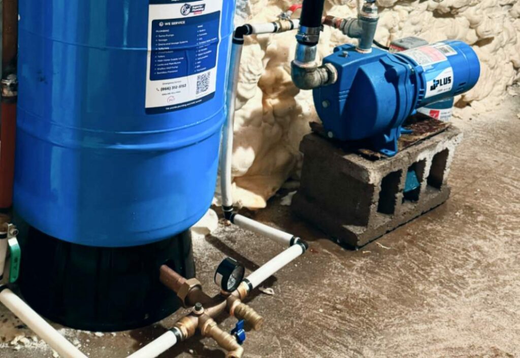 Full basement setup for well pump replacement local by Superior Plumbing & Heating