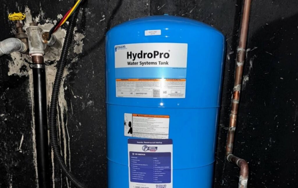 New HydroPro water system tank as part of a professional well pump installation local by Superior Plumbing & Heating