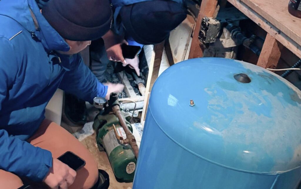 Basement work for well pump replacement local by Superior Plumbing & Heating team.