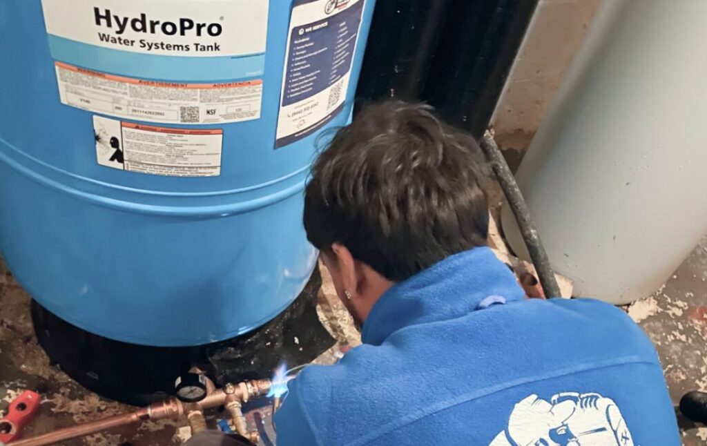 Expert pipe soldering for Well pump repair local by Superior Plumbing & Heating.