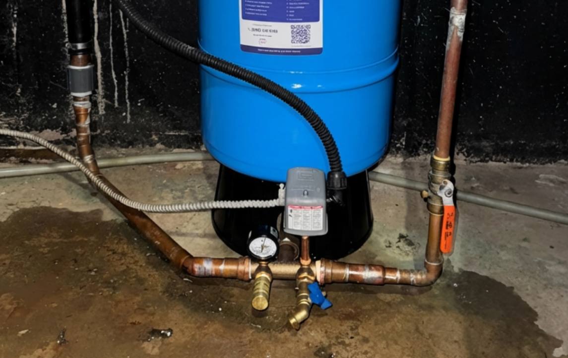 Copper piping assembly for well pump repair local by Superior Plumbing & Heating