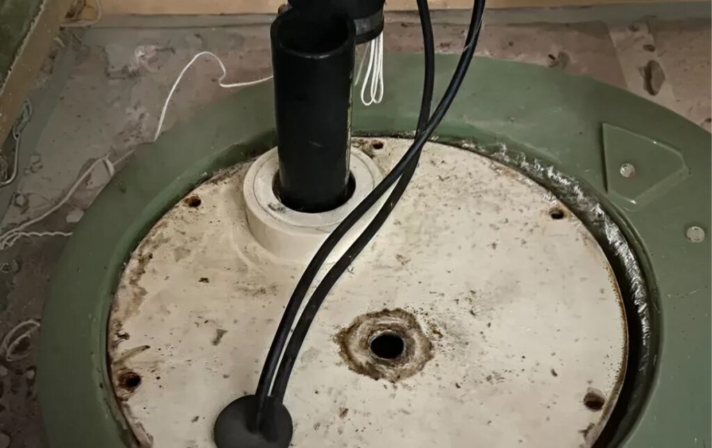 Professional basin cover sealing for sump pump repair local by Superior Plumbing & Heating crew.
