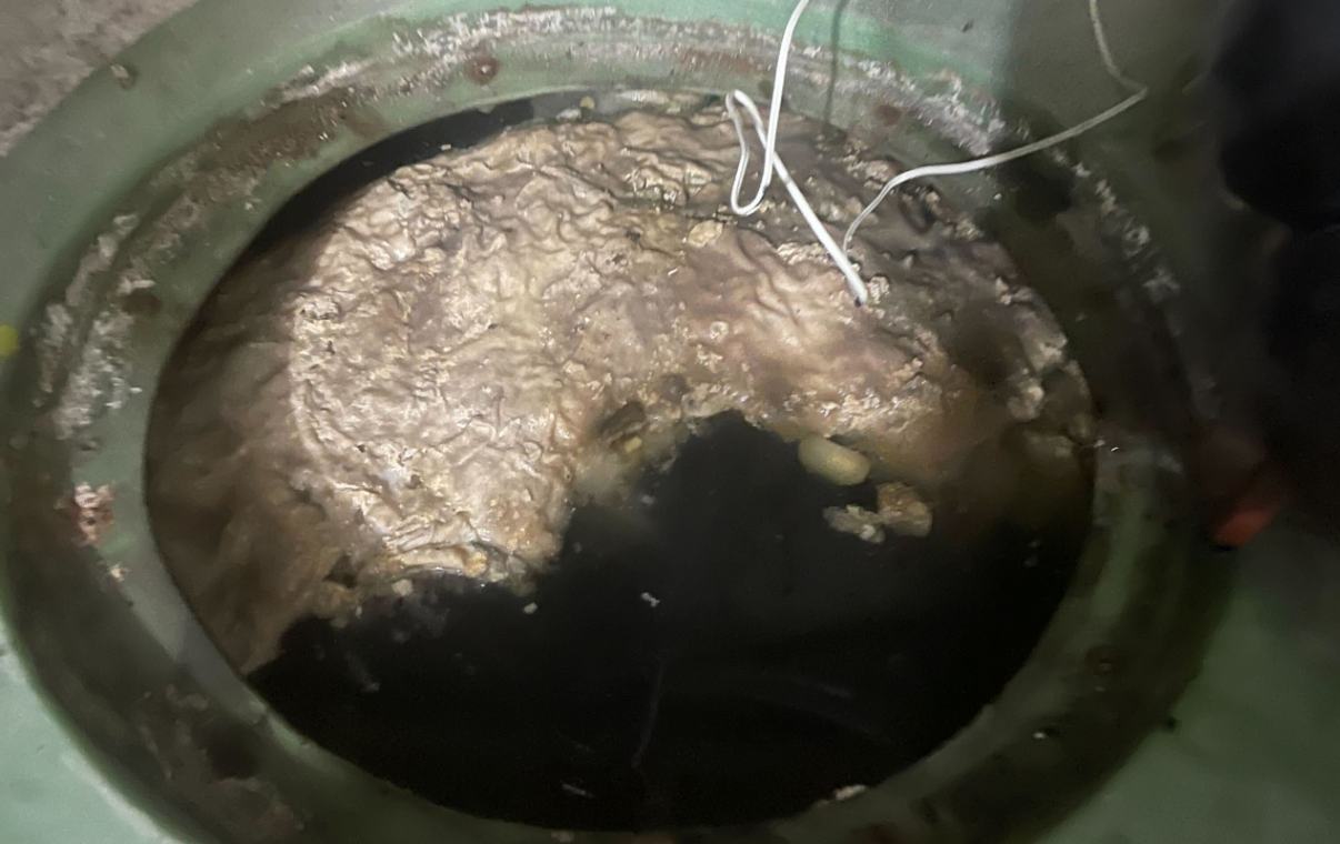 Foamy water diagnostics in a flooded pit for a sump pump repair local by Superior Plumbing & Heating.