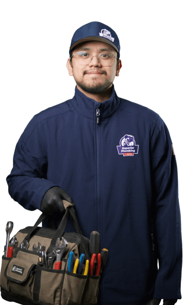 Superior Plumbing & Heating staff member working as a superior plumbing hvac technician plumber