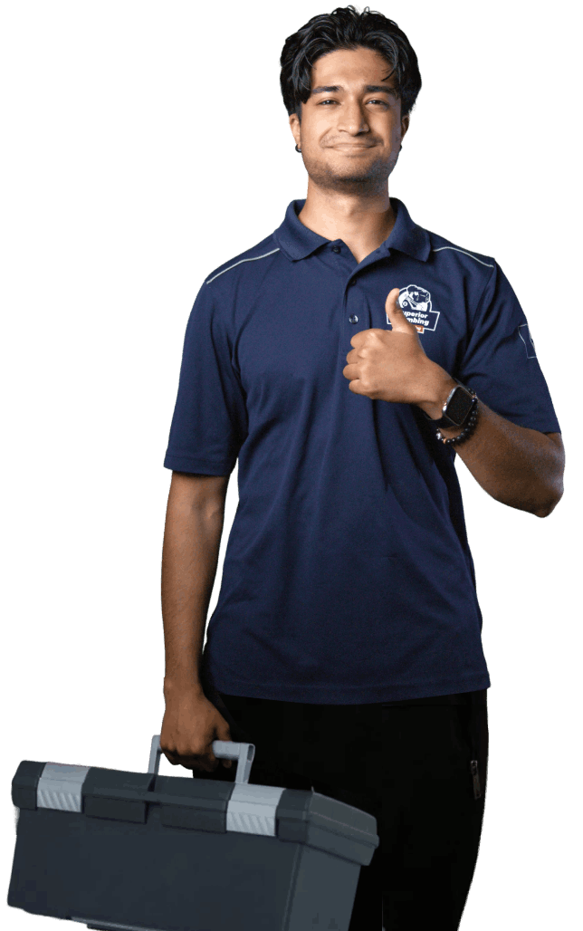 Friendly superior plumbing hvac technician plumber giving thumbs up for Superior Plumbing & Heating