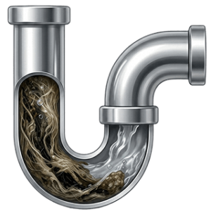 Partially blocked plumbing fixture