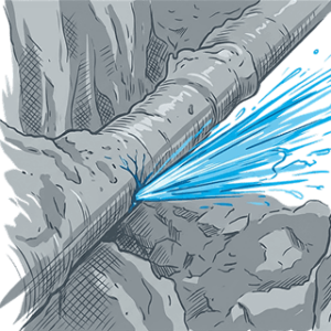 Leaking underground pipes
