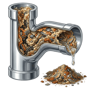 Sediment buildup in pipes