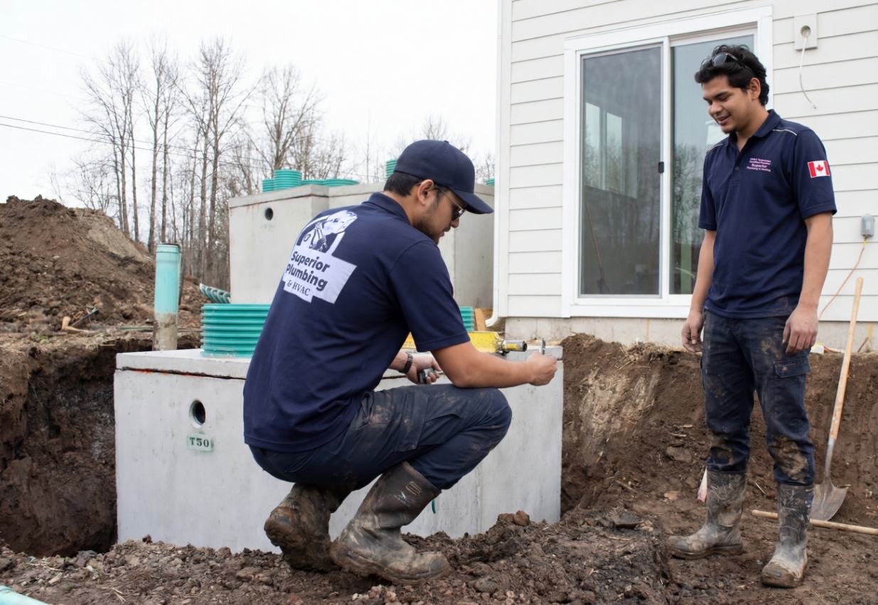 replacing an old septic tank in Windsor