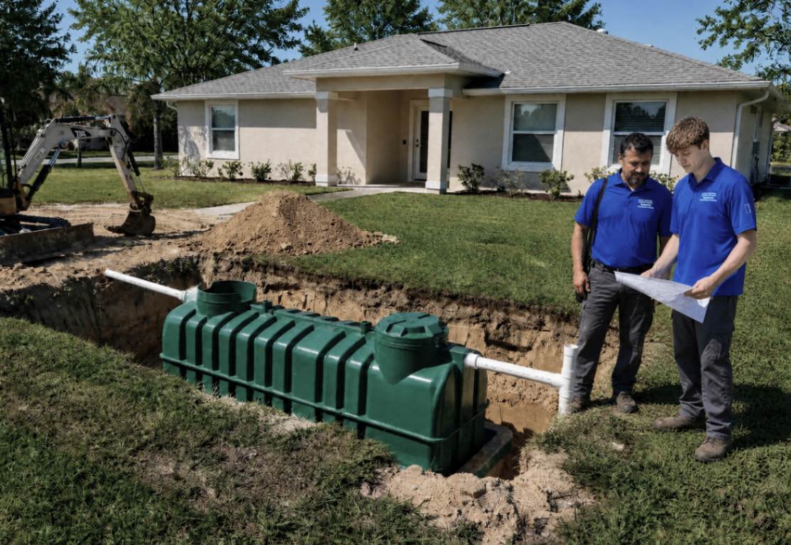 replacing an old septic tank in Leamington