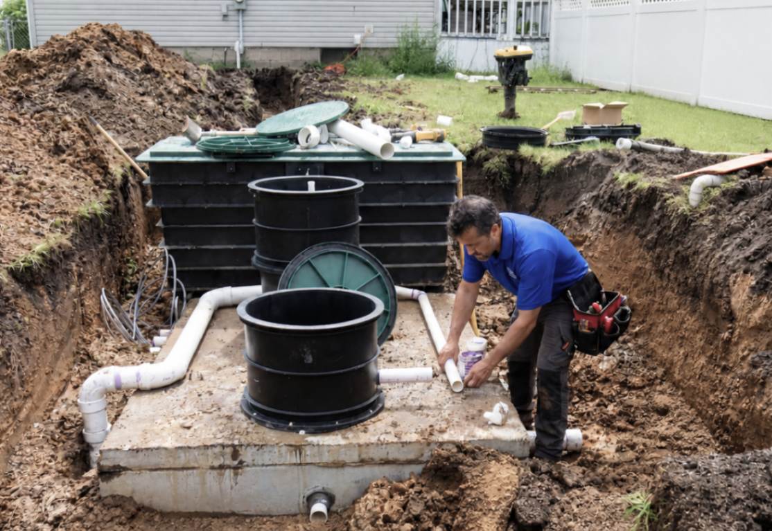 replacing an old septic tank in Caledon