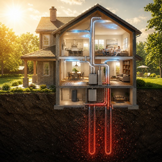 Geothermal cooling mode