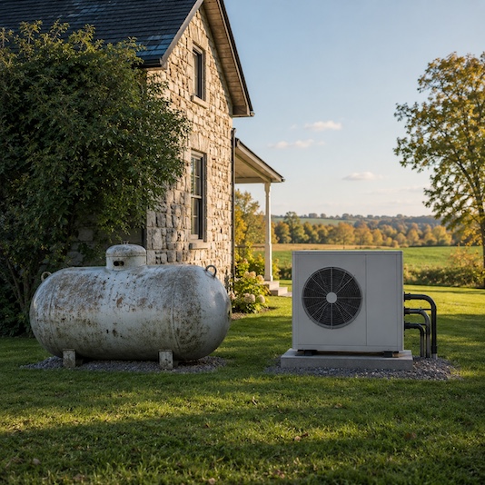Geothermal system in rural home