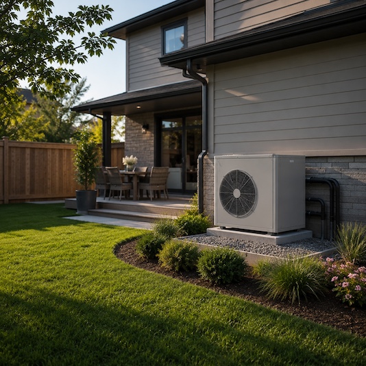 Geothermal system in suburban house