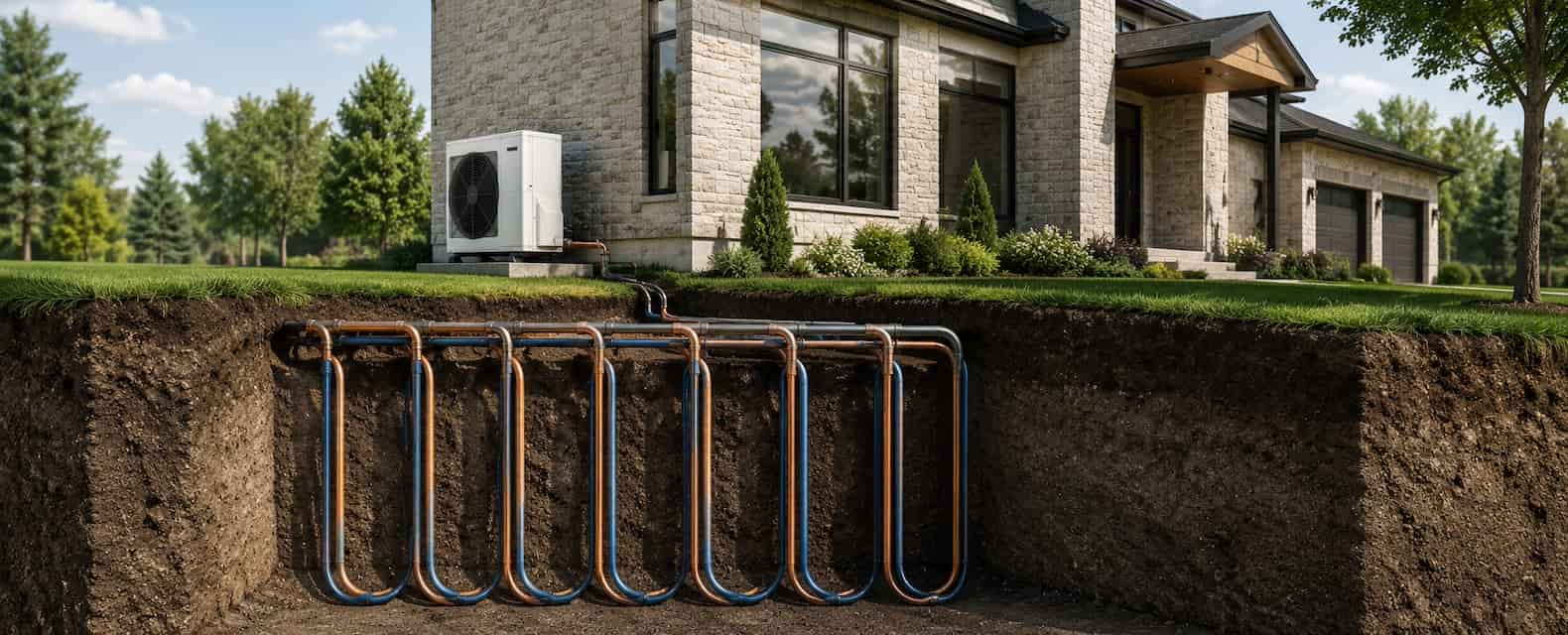 heat pump underground loops