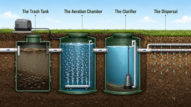 Aerobic treatment unit (ATU) septic system