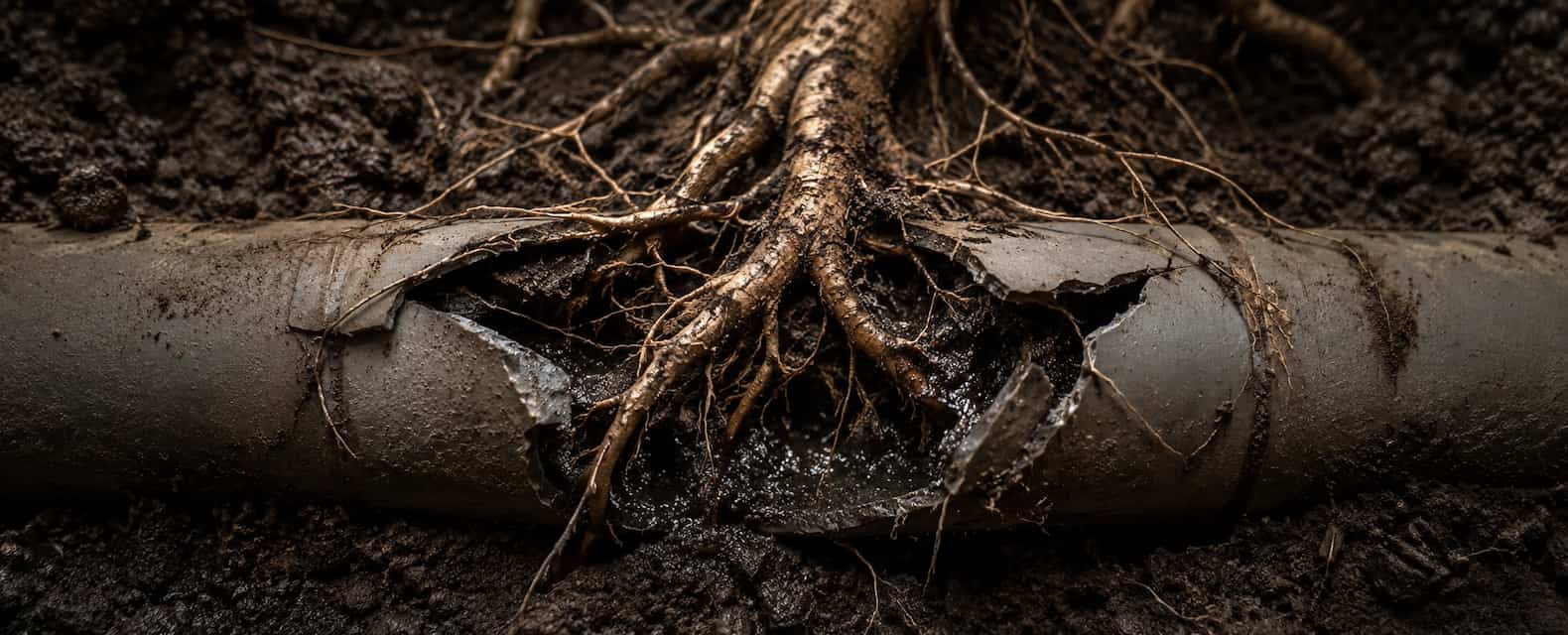 cracked septic pipe