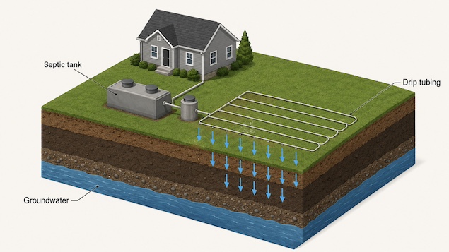 Drip distribution septic system 