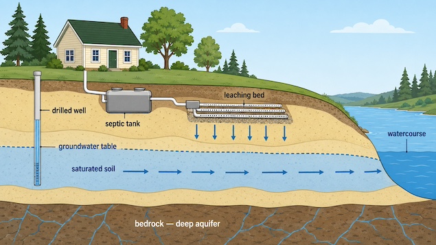 Diagram of a septic system