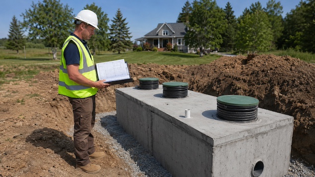 septic designer reviewing permit documents