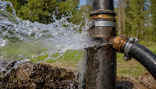 well pump pipe burst